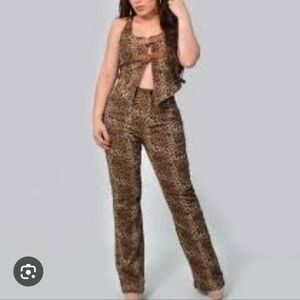 Stylish Leopard Print Jumpsuit